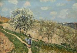Картина Landscape (Spring at Bougival), Альфред Сіслей